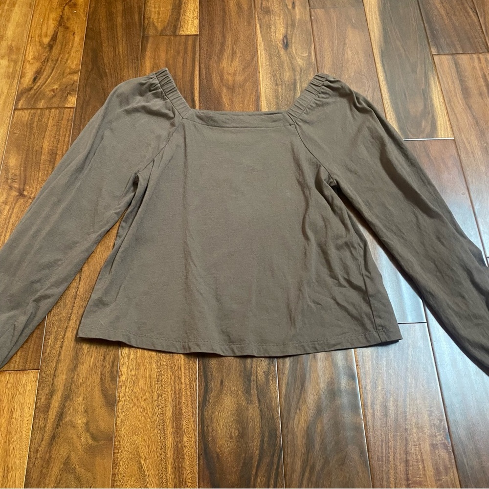 Gap Women’s Long Sleeve Square Neck Top Brown/ Tan Size Small